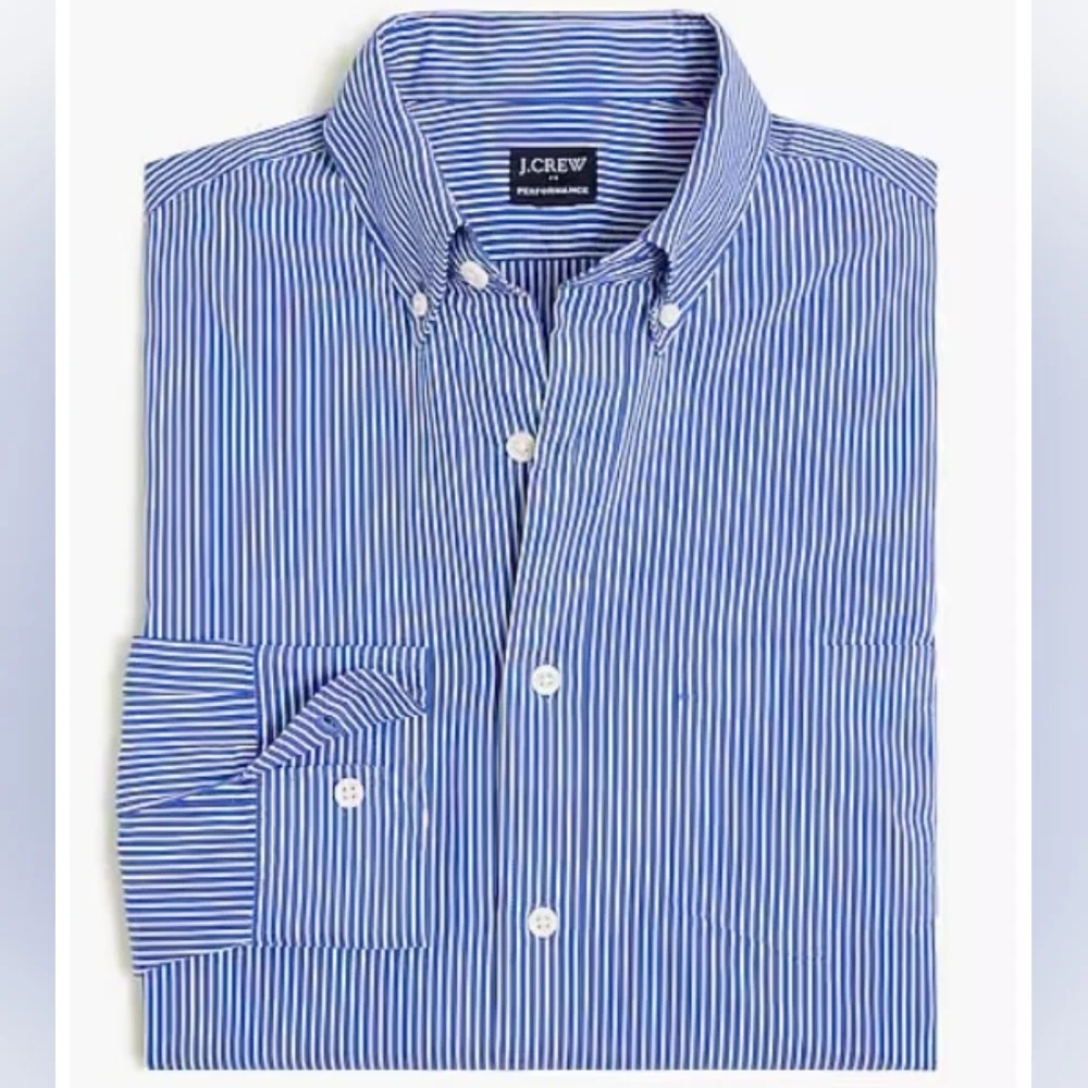​J. Crew Men's XXL Slim Untucked Performance Striped Shirt NWOT (26